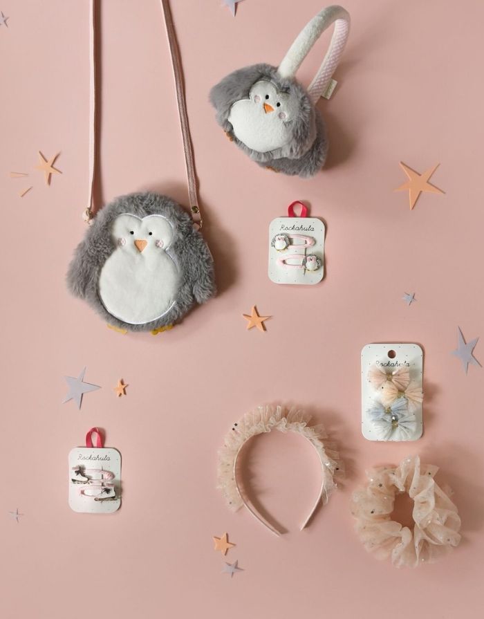 Little Penguin Haarspangen-Festliche Rockahula Weihnachts-Haaraccessoires mit glitzernden Details und fröhlichen Farben – liebevoll gestaltet für kleine und große Winterträume.