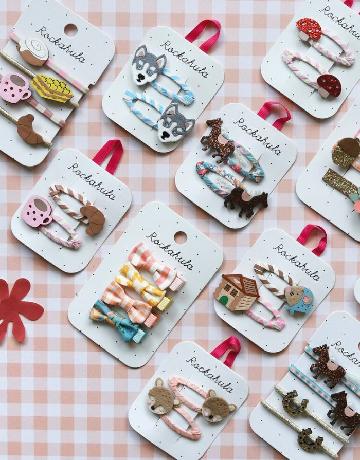 Haarspangen 4er Set I Heidi Floral Mini Bow