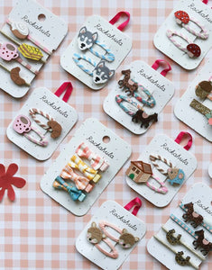 Haarspangen 4er Set I Heidi Floral Mini Bow