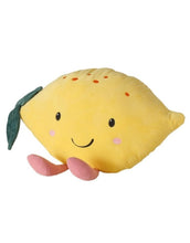 Laden Sie das Bild in den Galerie-Viewer, Handgearbeitetes Dekokissen in Zitronenform in Gelb
