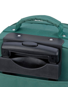 Kinderkoffer Trolley Little Gang von Lässig in Dunkelgrün aus recyceltem Polyester mit Rollen, Teleskopgriff, 22 l Volumen und buntem Patch, ideal für Reisen.