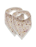 Jollein Lätzchen Bandana 2er Set „Flower Fairies“ – 100 % Baumwolle, OEKO-TEX zertifiziert, zarter Blumenprint, verstellbare Druckknöpfe, weiche Babybandanas.