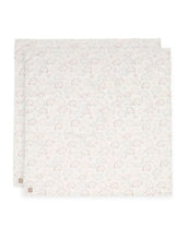 Laden Sie das Bild in den Galerie-Viewer, Jollein Mulltuch 2er Set „Elephant Tales“ – große 115x115 cm Musselin-Tücher aus Baumwolle mit süßem Elefanten-Print, OEKO-TEX zertifiziert, weich, saugfähig und schnell trocknend.
