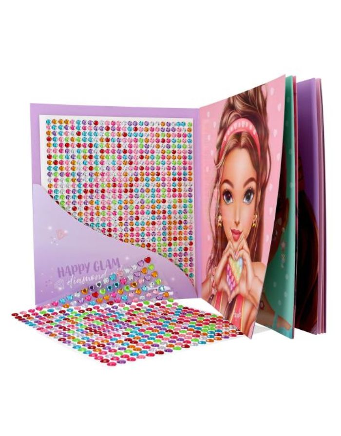  TOPModel Schmuckstein-Stickerbuch mit 10 Model-Motiven und bunten funkelnden Schmuckstein-Stickern zum kreativen Verzieren.