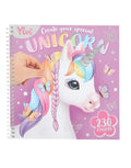 Ylvi Create Your Special Unicorn Stickerbuch mit 24 Einhornköpfen und 11 bunten Stickerbögen zum kreativen Gestalten.