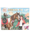 Miss Melody Dress Me Up Stickerbuch mit 24 Hintergrundseiten und 7 Stickerbögen zum Stylen von Pferden und Reiterinnen.