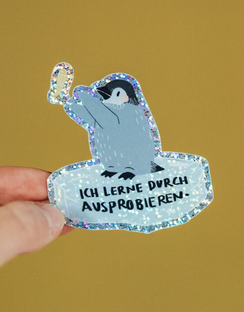 Glitzersticker von Liesels Wicht mit liebevollem Motiv und motivierender Botschaft für Kinder auf glänzendem Glitzervinyl.