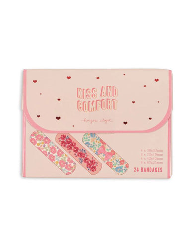 Konges Sløjd Pflaster Pink Mix – 24 dekorative wasserabweisende Kinderpflaster in verschiedenen Formen und Mustern.