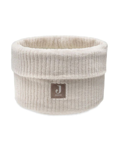 Jollein Pflegekörbchen „Cloudy Rib“ in Oatmeal – weiches Aufbewahrungskörbchen aus Rippstoff, ideal für Windeln und Pflegeartikel auf der Wickelkommode.