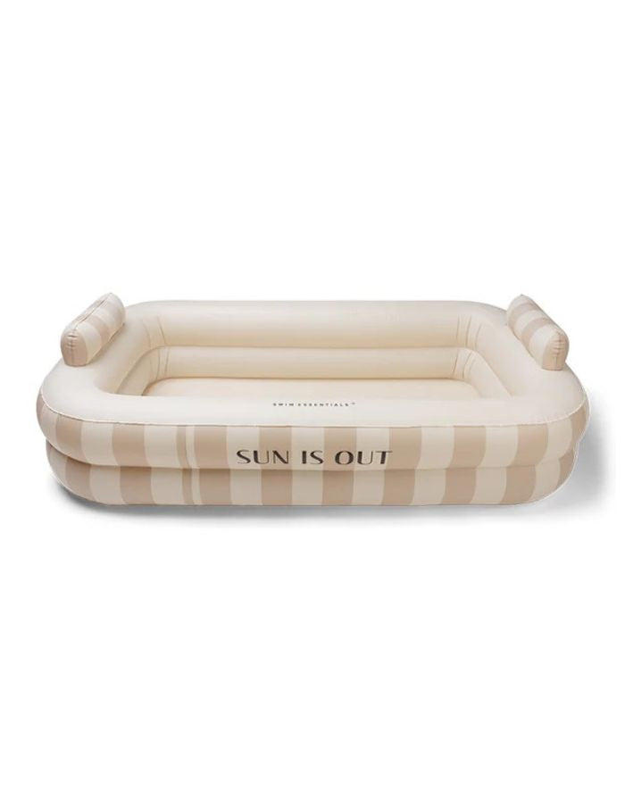 Swim Essentials Pool Beige 211 x 132 x 46 cm, großer aufblasbarer Familienpool aus PVC in neutralem Beige für Garten und Sommer``