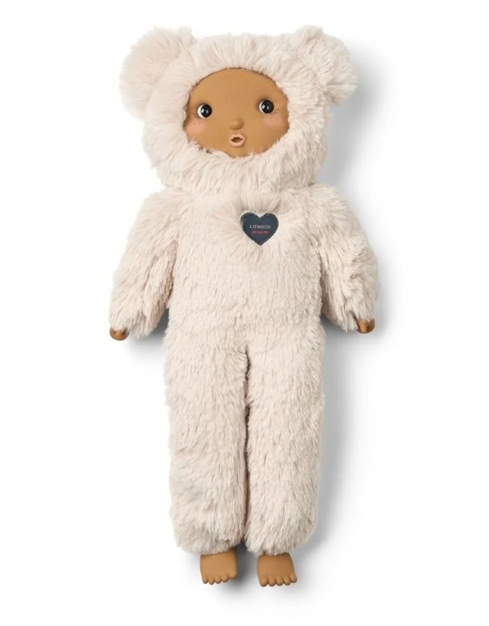LIEWOOD Puppe Misa Phoebe in Sandy aus weichem GRS-zertifiziertem Recycling-Plüsch mit Gesicht, Händen und Füßen aus Silikon