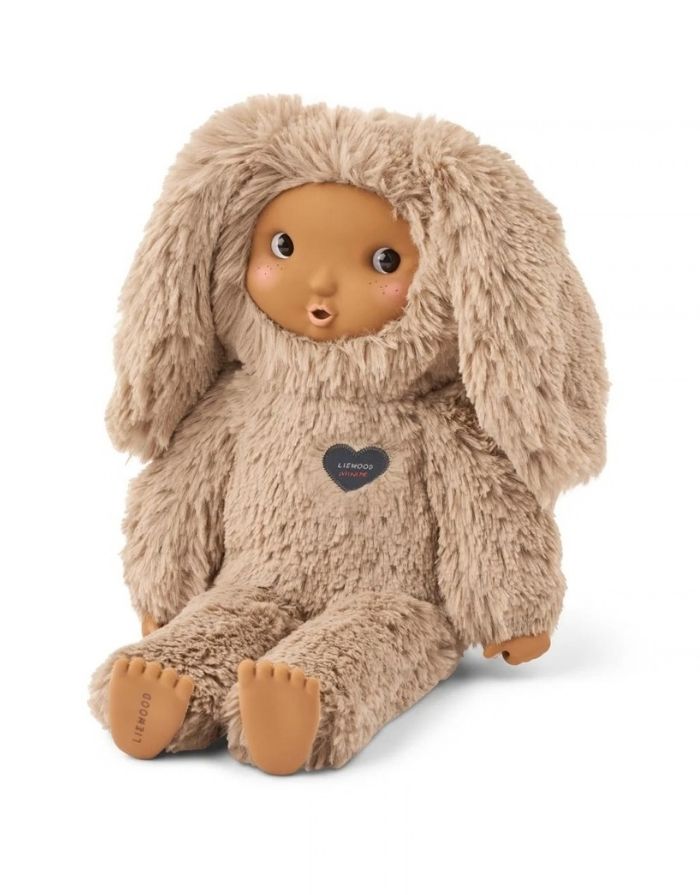 LIEWOOD Puppe Misa Ryo in Oat aus weichem GRS-zertifiziertem Recycling-Plüsch mit Gesicht, Händen und Füßen aus Silikon