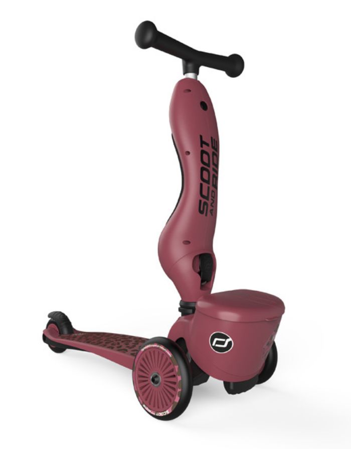 Scoot & Ride Highwaykick 1 Lifestyle Wild Cat mit Aufbewahrungsbox als 2-in-1 Kinderroller und Kickboard.