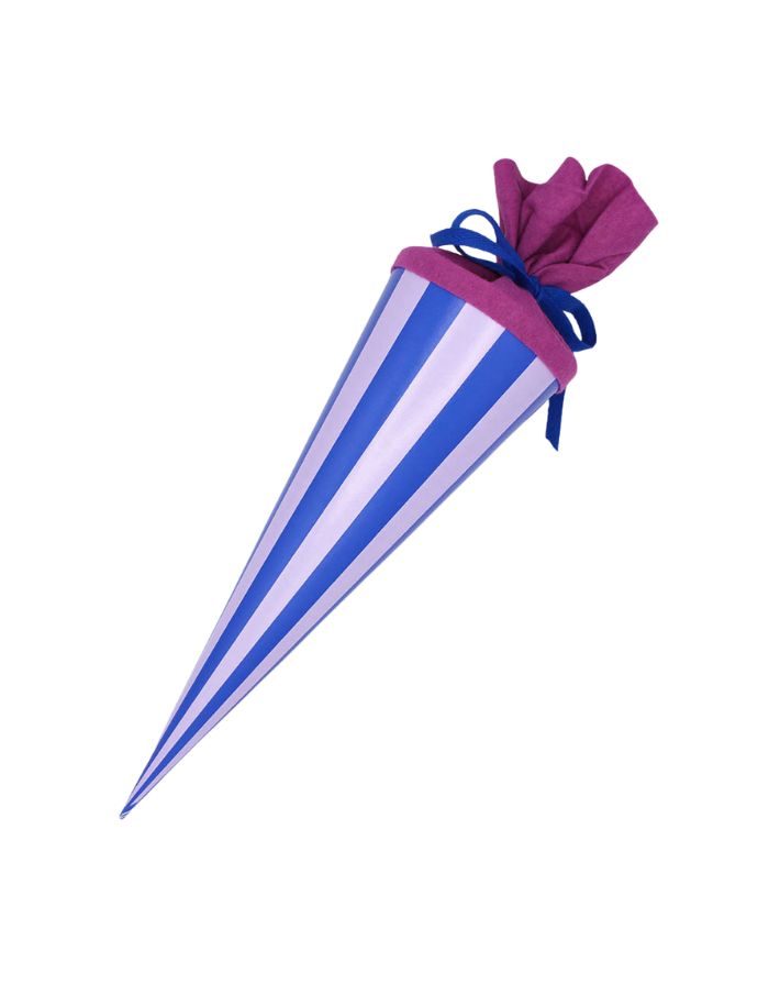 Schultüte 35cm I Streifen blau/lavendel