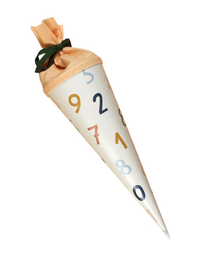 Schultüte 35cm I Zahlen Pastell/Weiß