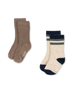 Socken Rib 2er-Set I Navy Stripe