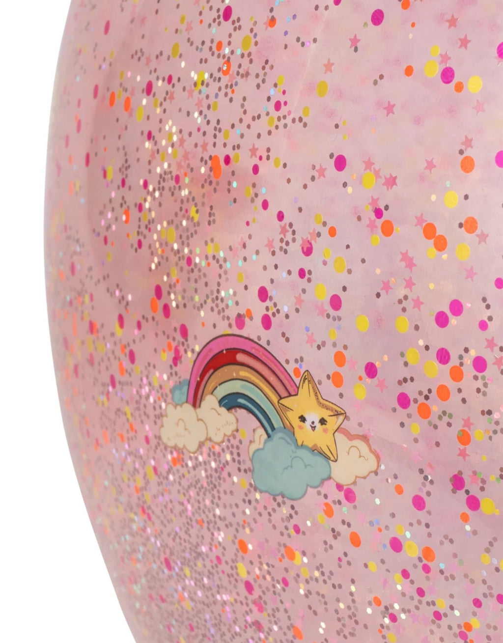 Großer Hüpfball Rainbow von Konges Sløjd mit Glitzer und praktischem Griff für Kinder ab 3 Jahren.
