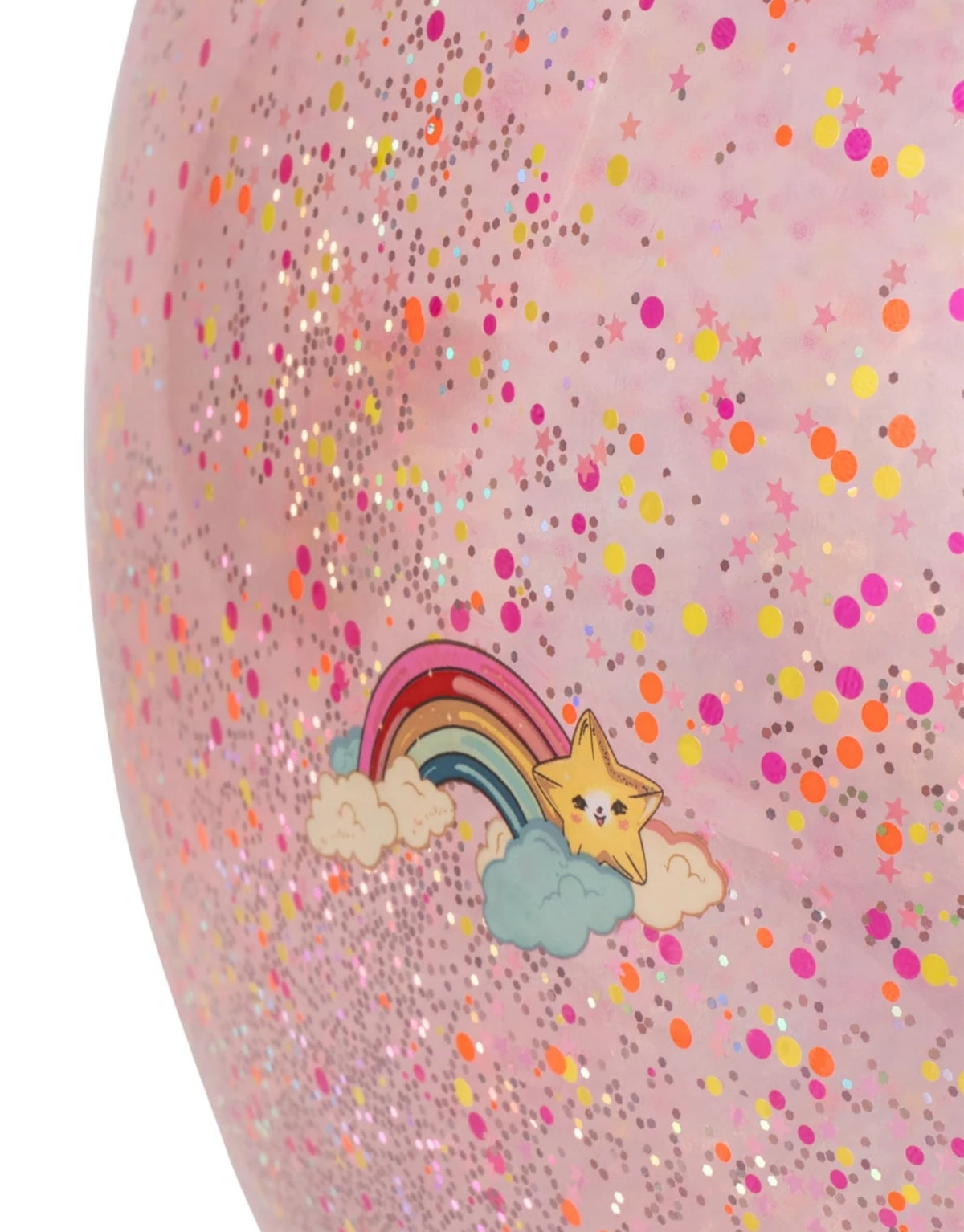 Großer Hüpfball Rainbow von Konges Sløjd mit Glitzer und praktischem Griff für Kinder ab 3 Jahren.