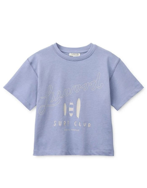 TYLER Kurzarm-T-Shirt aus Bio-Baumwolle in Surf und Dusty Lavender von Liewood