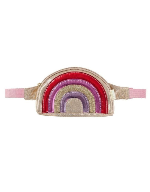 Bunte Regenbogen-Bauchtasche mit Glitzer und Samt von Rockahula Kids