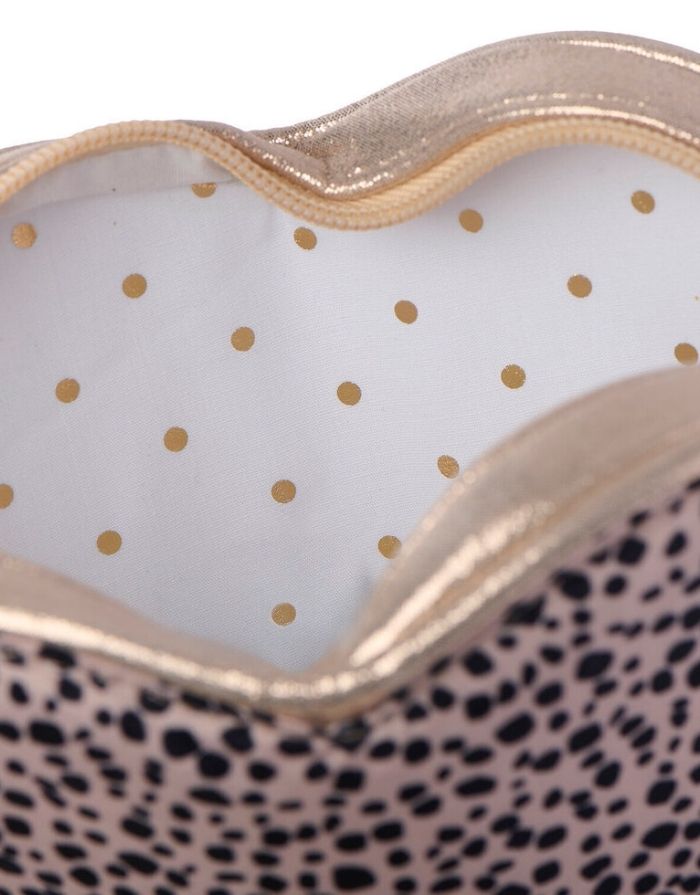 Herzförmige Leoparden-Tasche mit Golddetails für Kinder von Rockahula Kids