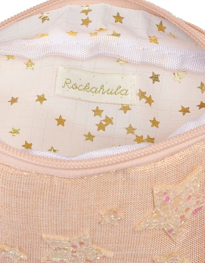 Rosafarbene Bauchtasche mit schimmernden Sternen für Kinder von Rockahula Kids