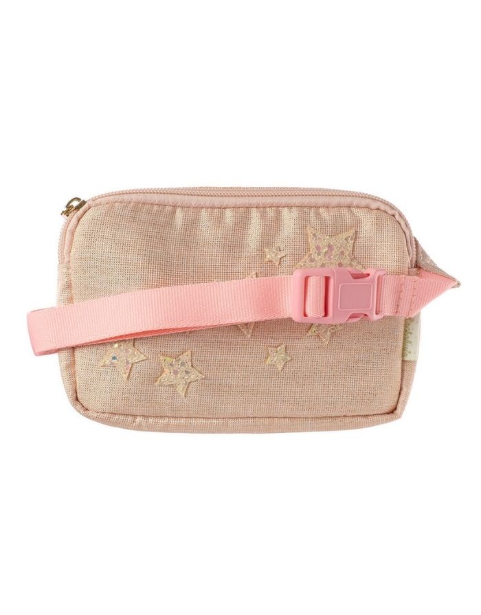 Rosafarbene Bauchtasche mit schimmernden Sternen für Kinder von Rockahula Kids
