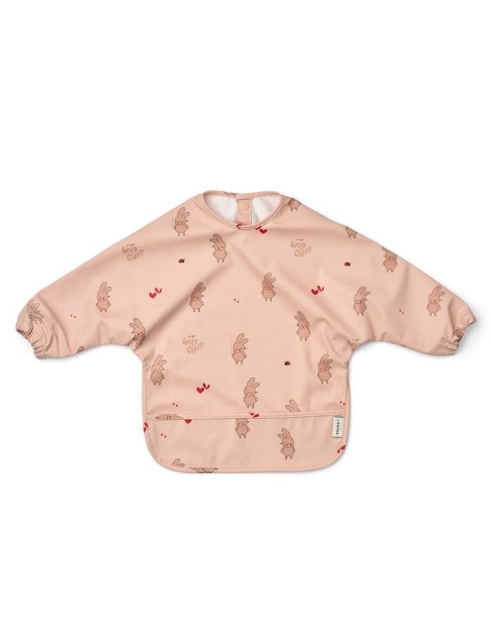 Liewood Ärmellätzchen Wild Child/Rosey aus recyceltem Polyester mit langen Ärmeln, dekorativen Rüschen und großer Auffangtasche.