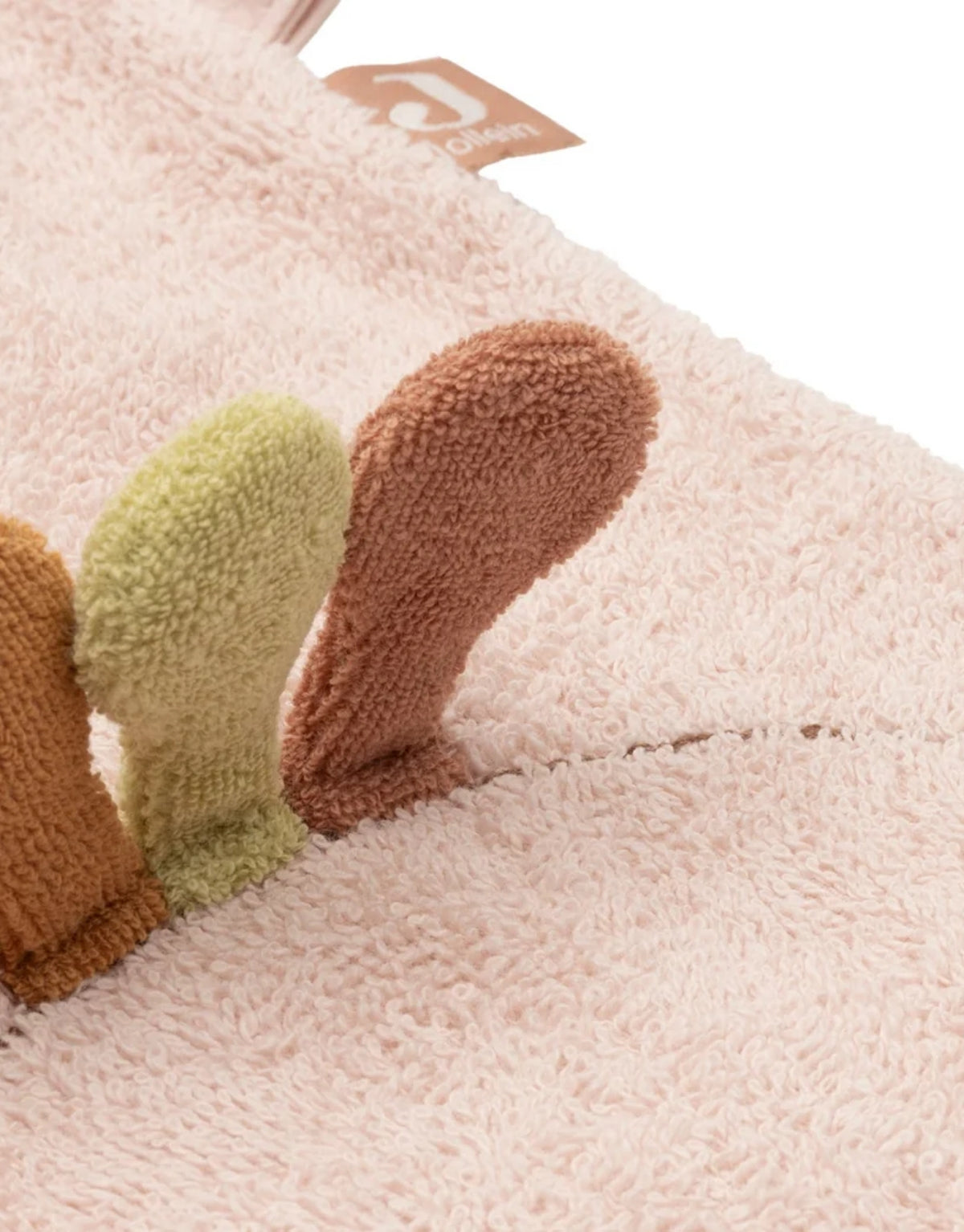Weicher Waschlappen von Jollein aus 100 Prozent Baumwoll-Frottee mit niedlichem Design für Babys und Kleinkinder.