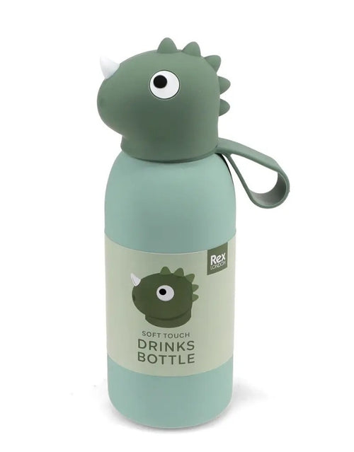 Kindertrinkflasche Dinosaurier von Rex London mit niedlichem Dino-Kopf-Design und 350 ml Fassungsvermögen