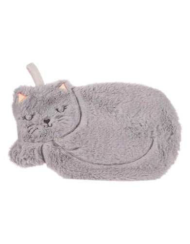  Sass & Belle Wärmflasche Grey Cat mit weicher Katzenhülle für Kinder.