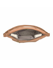 Laden Sie das Bild in den Galerie-Viewer, LÄSSIG Lunua Wickeltasche in Almond – große Bum Bag mit Wickelzubehör, vegan, recycelt &amp; pfc-frei, mit Neon-Details und Kinderwagenbefestigung.
