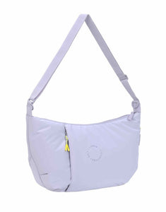 LÄSSIG Lunua Wickeltasche in Lilac – große Bum Bag mit Wickelzubehör, vegan, recycelt & pfc-frei, mit Neon-Details und Kinderwagenhaken.