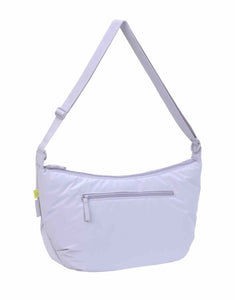 LÄSSIG Lunua Wickeltasche in Lilac – große Bum Bag mit Wickelzubehör, vegan, recycelt & pfc-frei, mit Neon-Details und Kinderwagenhaken.