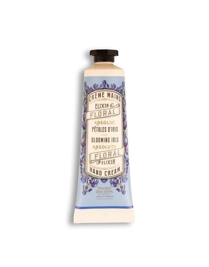 Handcreme Irisblütenblätter 30 ml von Panier Des Sens – reichhaltige Pflege mit Olivenöl, Sheabutter und Traubenkernöl, zarter Duft nach Iris Absolue, 96 % natürliche Inhaltsstoffe.