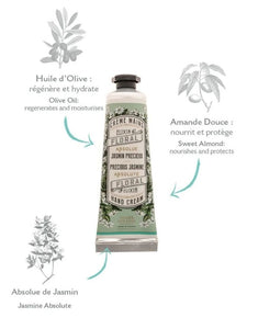  Handcreme Kostbarer Jasmin 30ml von Panier Des Sens, Mini-Handcreme mit Olivenöl und Jasmin Absolue für hydratisierte, weich duftende Hände.