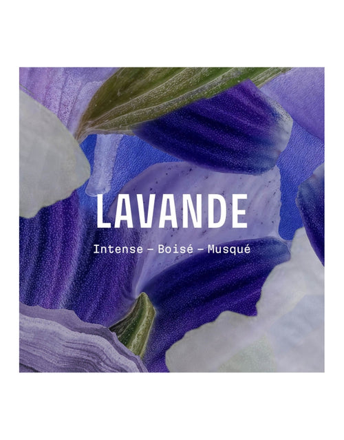Handcreme Iconic Lavendel von Panier des Sens mit Sheabutter und Olivenöl in der praktischen 30-ml-Größe Aufschrift der Packung im Detail