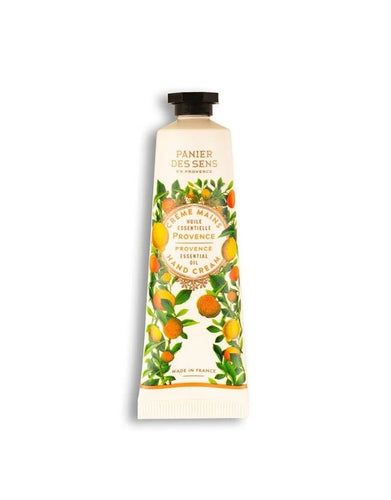Handcreme Provence 30ml von Panier Des Sens, Mini-Handcreme mit Sheabutter, Olivenöl und ätherischen Ölen aus Zitrone und Zypresse für weiche, hydratisierte und duftende Hände.