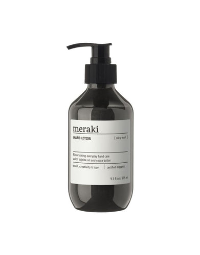 Meraki Handlotion Silky Mist in Pumpspender – feuchtigkeitsspendende, schnell einziehende Handpflege.