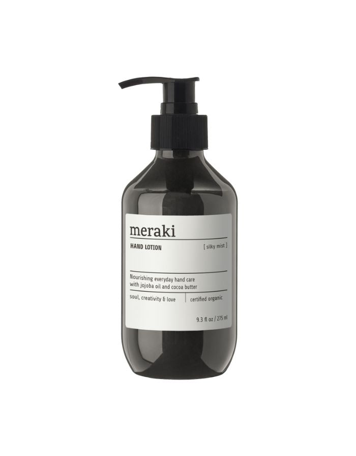 Meraki Handlotion Silky Mist in Pumpspender – feuchtigkeitsspendende, schnell einziehende Handpflege.