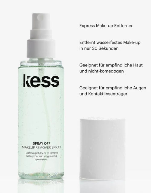 Makeup Remover Spray von Kess Berlin mit innovativem Sprühkopf zur sanften Entfernung von wasserfestem Make-up, 75 ml ohne Deckel mit Beschreibung
