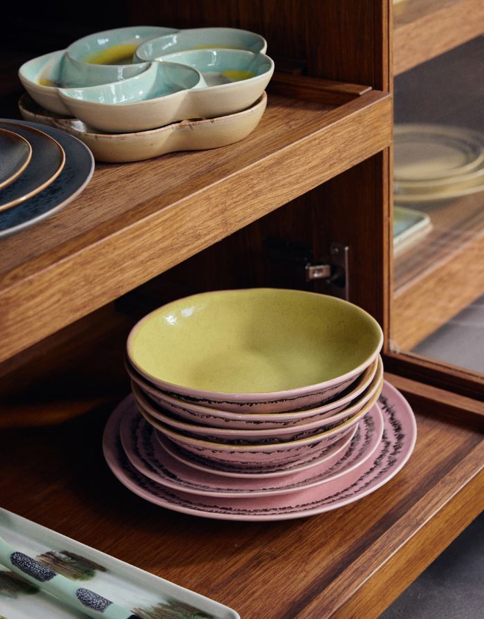 Teller Dessert Plate Bubble von Hkliving mit 17,5cm Duchmesser in Pink Schwarz