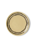 Hkliving Dessert Teller Vanilla mit 17,5cm Durchmesser in Gelb, Beige mit schwarzem Rand 