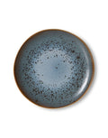 Teller Side Plate von Hkliving mit 22cm Durchmesser und in der Fabe Dunkelblau gesprenkelt mit braunem Rand