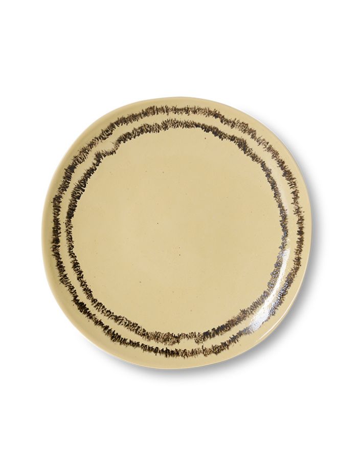 Teller Side Plate Vanilla von Hkliving mit 22cm Duchmesser in Braun Gelb