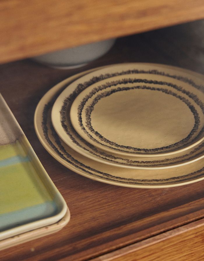 Teller Side Plate Vanilla von Hkliving mit 22cm Duchmesser in Braun Gelb