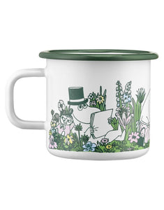 Emaillebecher Moomin In the Garden von Muurla, 3,7 dl, Moomin-Motiv, spülmaschinengeeignet, für drinnen & draußen