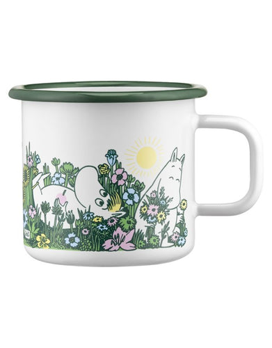 Emaillebecher Moomin In the Garden von Muurla, 3,7 dl, Moomin-Motiv, spülmaschinengeeignet, für drinnen & draußen