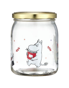 Glas mit Schraubdeckel Moomin 0,5 L von Muurla, luftdicht verschließbar, mit Moomin-Motiv, inkl. Stickeretiketten, spülmaschinenfest
