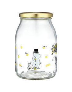 Glas mit Schraubdeckel Moomin 1L von Muurla, luftdicht verschließbar, mit Moomin-Motiv, inkl. Stickeretiketten, spülmaschinenfest